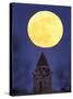 Blue Moon Rises Above Dyche Hall at the University of Kansas-null-Stretched Canvas