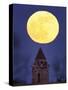 Blue Moon Rises Above Dyche Hall at the University of Kansas-null-Stretched Canvas