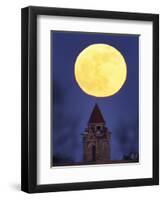 Blue Moon Rises Above Dyche Hall at the University of Kansas-null-Framed Premium Photographic Print