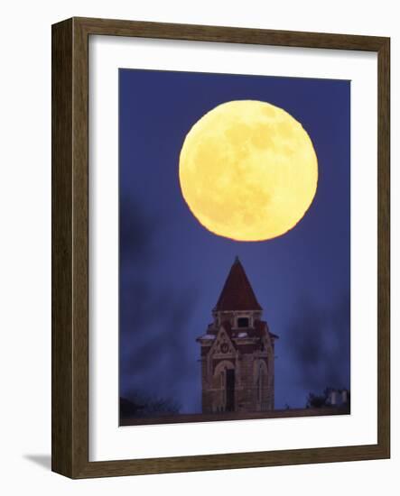 Blue Moon Rises Above Dyche Hall at the University of Kansas-null-Framed Photographic Print