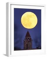 Blue Moon Rises Above Dyche Hall at the University of Kansas-null-Framed Photographic Print