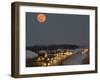 Blue Moon Rises over Interstate 80 West of Omaha, Nebraska-null-Framed Photographic Print