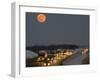 Blue Moon Rises over Interstate 80 West of Omaha, Nebraska-null-Framed Photographic Print