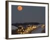 Blue Moon Rises over Interstate 80 West of Omaha, Nebraska-null-Framed Photographic Print