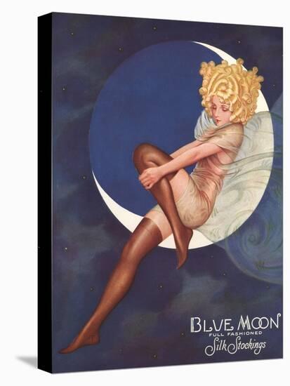 Blue Moon Silk stockings, Womens Glamour Pin-Ups Nylons Hosiery, USA, 1920-null-Stretched Canvas