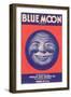 Blue Moon Vegetable Label - Los Angeles, CA-Lantern Press-Framed Art Print