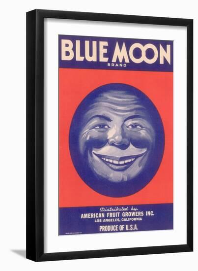 Blue Moon Vegetable Label - Los Angeles, CA-Lantern Press-Framed Art Print