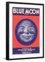 Blue Moon Vegetable Label - Los Angeles, CA-Lantern Press-Framed Art Print