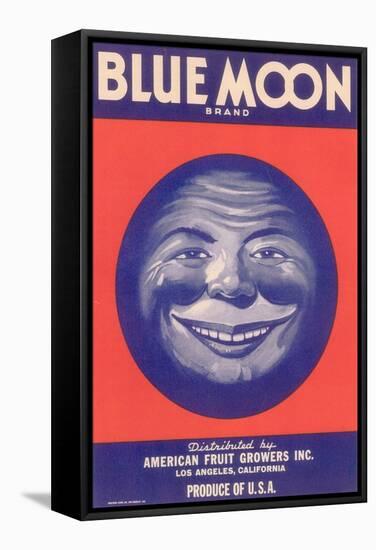 Blue Moon Vegetable Label - Los Angeles, CA-Lantern Press-Framed Stretched Canvas