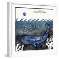 Blue Moon Whale-Wyanne-Framed Giclee Print