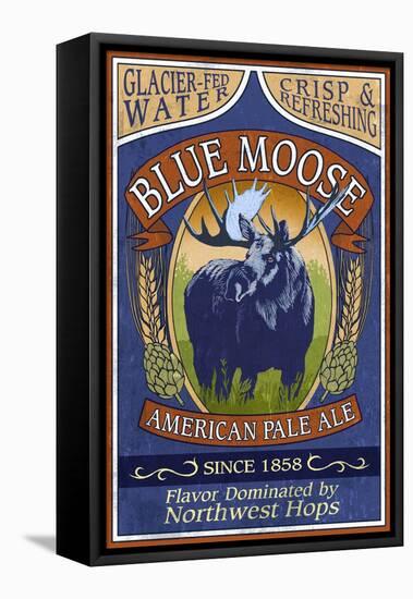 Blue Moose - Northwest Pale Ale-Lantern Press-Framed Stretched Canvas