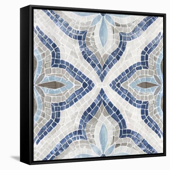 Blue Morrocan Tile-Eva Watts-Framed Stretched Canvas