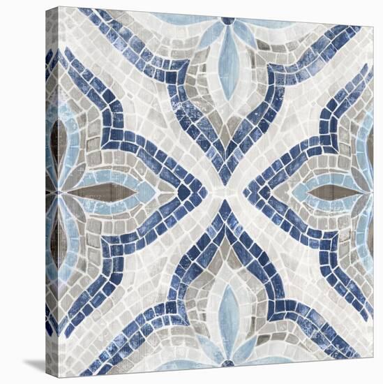 Blue Morrocan Tile-Eva Watts-Stretched Canvas