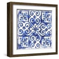 Blue Mosaic Tile I-Eva Watts-Framed Art Print