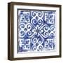Blue Mosaic Tile I-Eva Watts-Framed Art Print