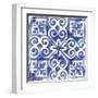 Blue Mosaic Tile I-Eva Watts-Framed Art Print