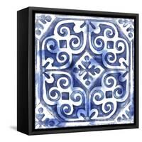 Blue Mosaic Tile II-Eva Watts-Framed Stretched Canvas