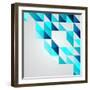Blue Mosaic Vector Background | Eps10 Illustration-HunThomas-Framed Art Print