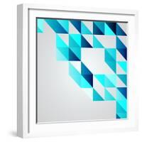 Blue Mosaic Vector Background | Eps10 Illustration-HunThomas-Framed Art Print