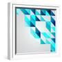 Blue Mosaic Vector Background | Eps10 Illustration-HunThomas-Framed Art Print