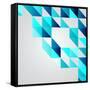 Blue Mosaic Vector Background | Eps10 Illustration-HunThomas-Framed Stretched Canvas