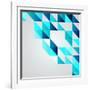 Blue Mosaic Vector Background | Eps10 Illustration-HunThomas-Framed Art Print