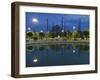 Blue Mosque in Evening, Reflected in Pond, Sultanahmet Square, Istanbul, Turkey, Europe-Martin Child-Framed Photographic Print