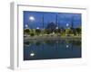 Blue Mosque in Evening, Reflected in Pond, Sultanahmet Square, Istanbul, Turkey, Europe-Martin Child-Framed Photographic Print