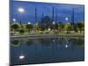 Blue Mosque in Evening, Reflected in Pond, Sultanahmet Square, Istanbul, Turkey, Europe-Martin Child-Mounted Photographic Print