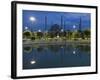 Blue Mosque in Evening, Reflected in Pond, Sultanahmet Square, Istanbul, Turkey, Europe-Martin Child-Framed Photographic Print