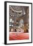 Blue Mosque Interior, UNESCO World Heritage Site, Mullah in Foreground, Istanbul, Turkey, Europe-James Strachan-Framed Photographic Print