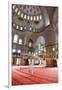 Blue Mosque Interior, UNESCO World Heritage Site, Mullah in Foreground, Istanbul, Turkey, Europe-James Strachan-Framed Premium Photographic Print