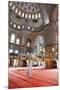 Blue Mosque Interior, UNESCO World Heritage Site, Mullah in Foreground, Istanbul, Turkey, Europe-James Strachan-Mounted Premium Photographic Print