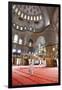 Blue Mosque Interior, UNESCO World Heritage Site, Mullah in Foreground, Istanbul, Turkey, Europe-James Strachan-Framed Premium Photographic Print