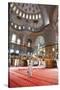 Blue Mosque Interior, UNESCO World Heritage Site, Mullah in Foreground, Istanbul, Turkey, Europe-James Strachan-Stretched Canvas