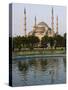 Blue Mosque Reflected in Pond, Sultanahmet Square, Istanbul, Turkey, Europe-Martin Child-Stretched Canvas