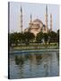 Blue Mosque Reflected in Pond, Sultanahmet Square, Istanbul, Turkey, Europe-Martin Child-Stretched Canvas