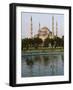 Blue Mosque Reflected in Pond, Sultanahmet Square, Istanbul, Turkey, Europe-Martin Child-Framed Photographic Print