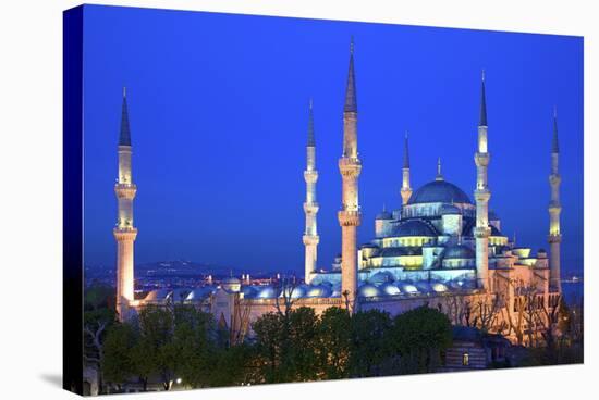 Blue Mosque (Sultan Ahmet Camii), UNESCO World Heritage Site, at Dusk, Istanbul, Turkey, Europe-Neil Farrin-Stretched Canvas