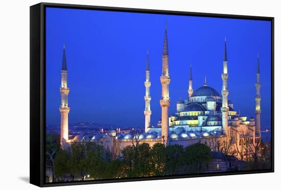 Blue Mosque (Sultan Ahmet Camii), UNESCO World Heritage Site, at Dusk, Istanbul, Turkey, Europe-Neil Farrin-Framed Stretched Canvas