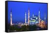 Blue Mosque (Sultan Ahmet Camii), UNESCO World Heritage Site, at Dusk, Istanbul, Turkey, Europe-Neil Farrin-Framed Stretched Canvas