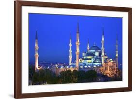 Blue Mosque (Sultan Ahmet Camii), UNESCO World Heritage Site, at Dusk, Istanbul, Turkey, Europe-Neil Farrin-Framed Photographic Print