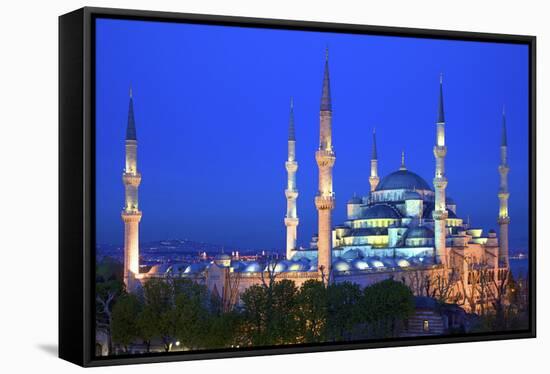 Blue Mosque (Sultan Ahmet Camii), UNESCO World Heritage Site, at Dusk, Istanbul, Turkey, Europe-Neil Farrin-Framed Stretched Canvas