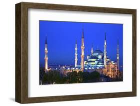 Blue Mosque (Sultan Ahmet Camii), UNESCO World Heritage Site, at Dusk, Istanbul, Turkey, Europe-Neil Farrin-Framed Photographic Print