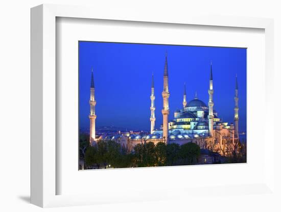 Blue Mosque (Sultan Ahmet Camii), UNESCO World Heritage Site, at Dusk, Istanbul, Turkey, Europe-Neil Farrin-Framed Photographic Print