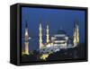 Blue Mosque (Sultan Ahmet Mosque) at Night, Istanbul, Turkey-Lee Frost-Framed Stretched Canvas