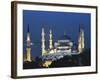 Blue Mosque (Sultan Ahmet Mosque) at Night, Istanbul, Turkey-Lee Frost-Framed Photographic Print