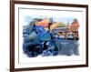 Blue Motorcycle, Venice Beach, California-Nicolas Hugo-Framed Giclee Print