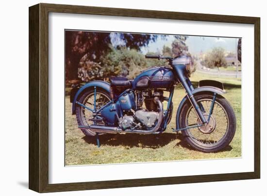 Blue Motorcycle-null-Framed Art Print