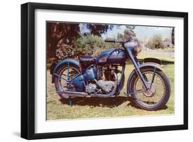 Blue Motorcycle-null-Framed Art Print